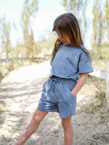 Bee & Magnolia / Organic Cotton Short Set - Clouded Indigo / 5 & 7Y