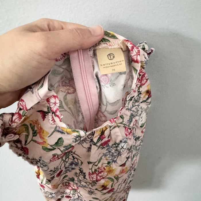 Belly Button / Light pink floral dress / 74(12M)