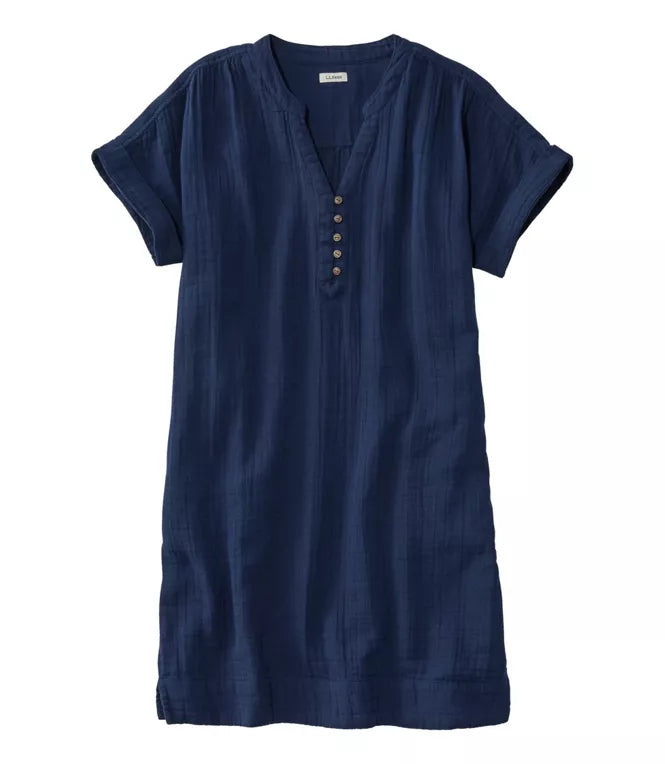 Cloud Gauze Short Sleeve Shift Dress Women's Regular