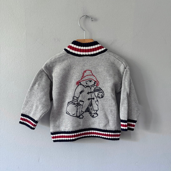 Gap x Paddington / Light grey knit cardigan / 12-18M