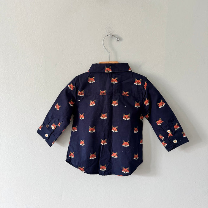 Hatley / Navy x fox long sleeve shirt / 6-9M - New with tag
