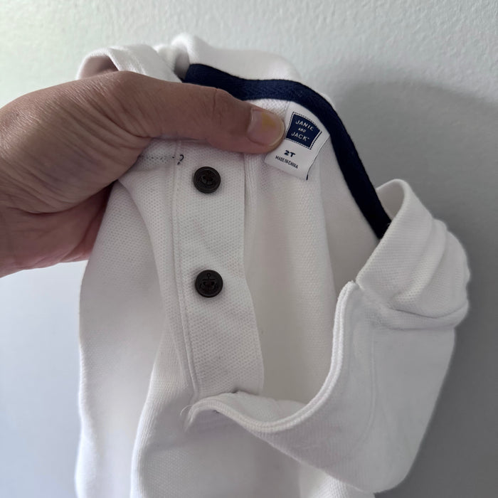 Janie & Jack / White polo hoodie / 2T