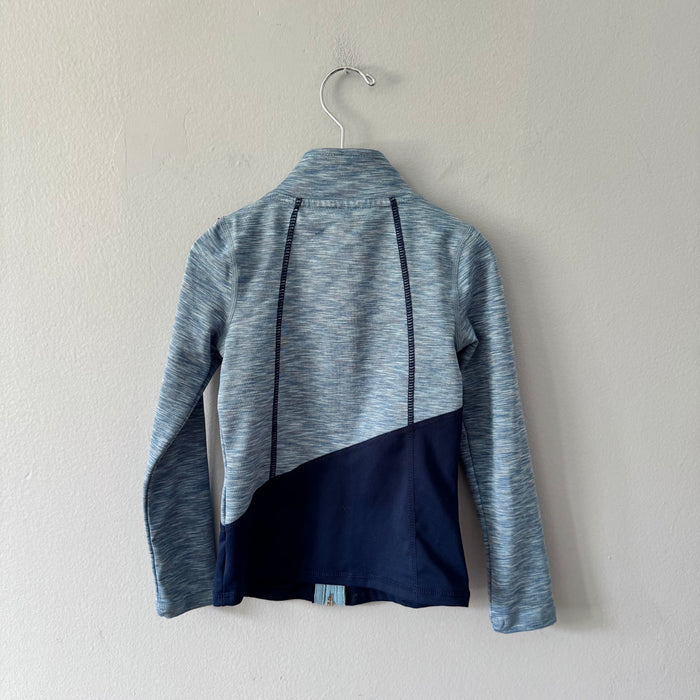 Jill Yoga / Blue x navy zip up top / 4Y