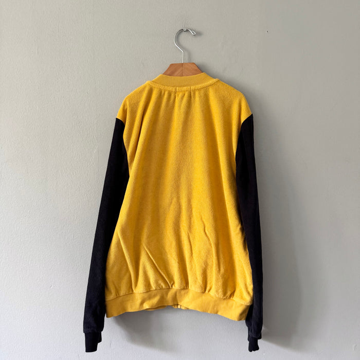 Miles the label / Yellow x black pile zip up / 14Y