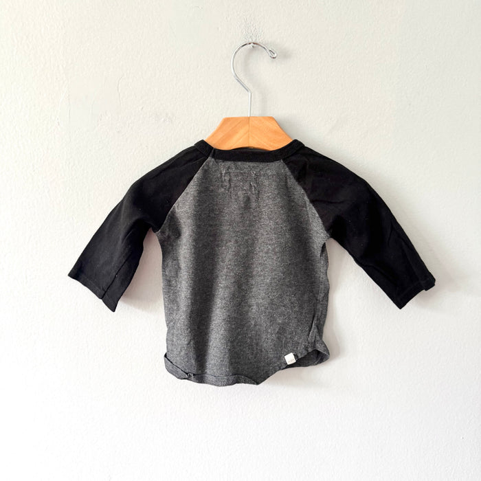 Mini mioche / Black grey raglan shirt / 6-12M