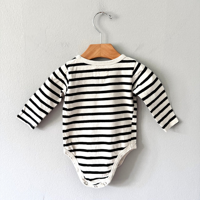 Mini mioche / Long sleeve stripe onesie / 3-6M
