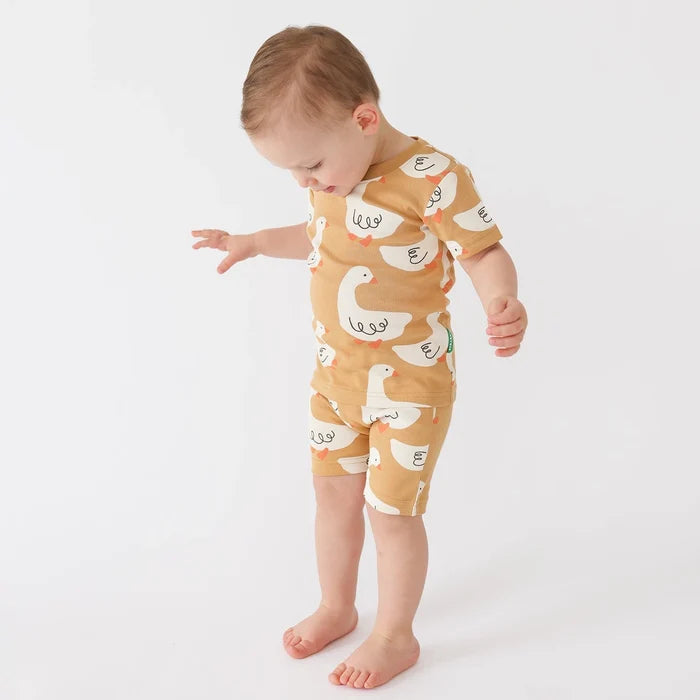 Parade Organics / "My Jammies" Organic Kids' Pajamas - Short 7/8 Years, Goose