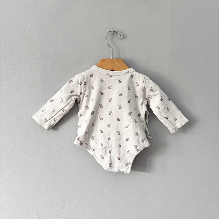 Pehr / White x bambi kimono onesie / 3-6M