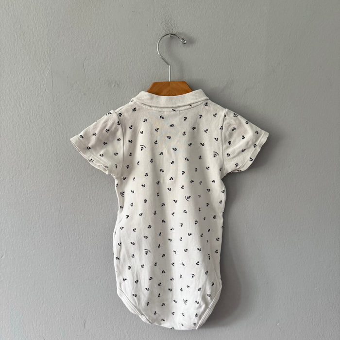 Petit bateau / White polo onesie / 36M