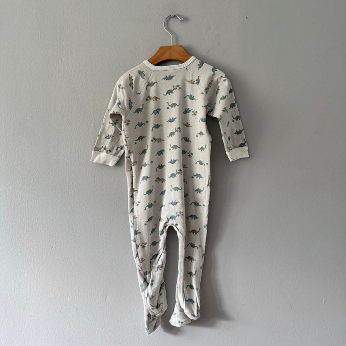 Petit Bateau / White x dinosaur romper / 24M