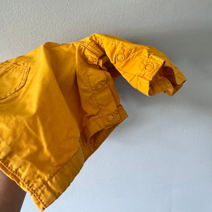 Petit bateau / Yellow orange overall shorts / 24M