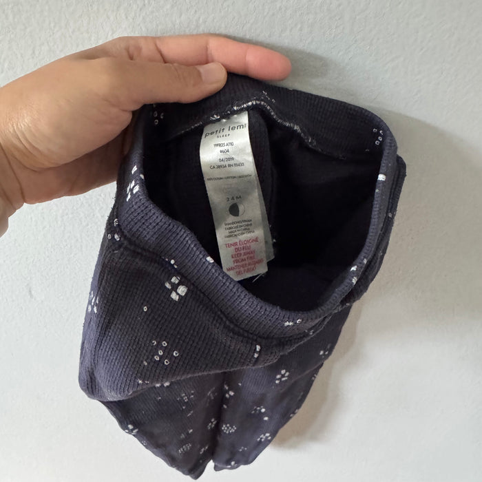 Petit lem / Black waffle pajama / 24M