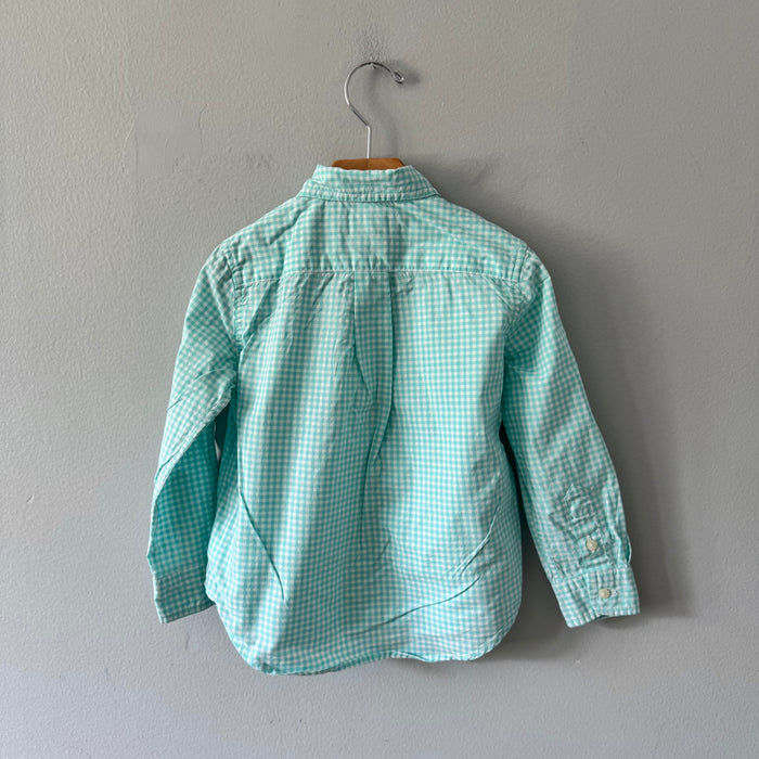 Polo Ralph Lauren / White x mint green gingham shirt / 3T