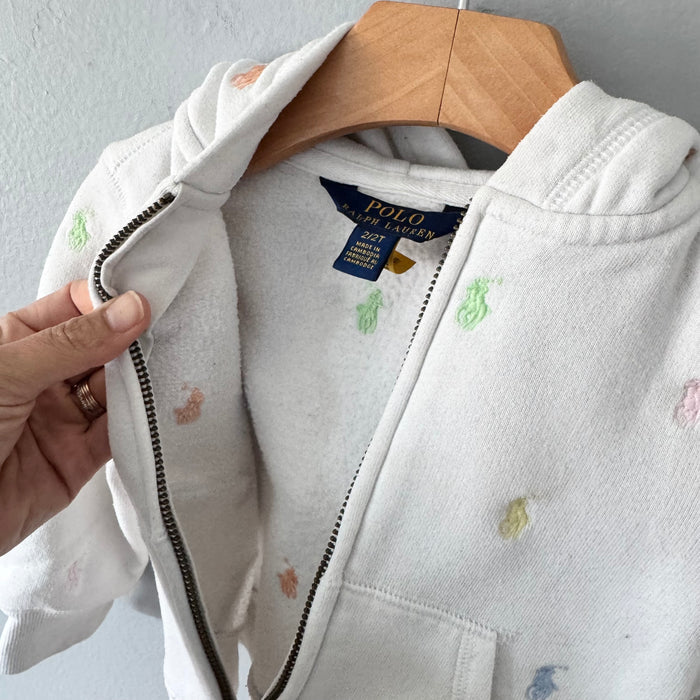 Polo Ralph Lauren / White zip up hoodie / 2T