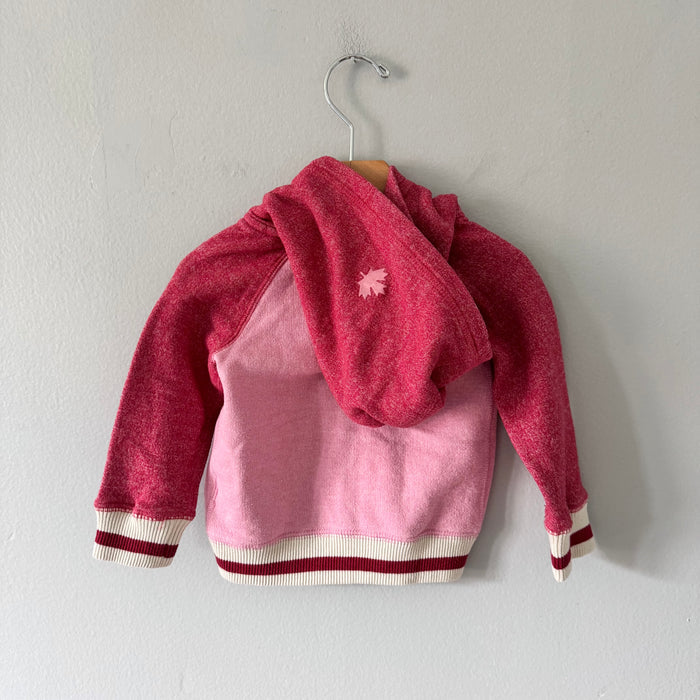 Roots / Pink zip up hoodie / 6-12M