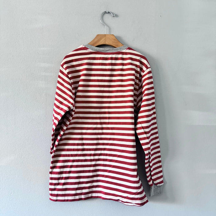 Roots / Red stripe long sleeve top / 9-10Y