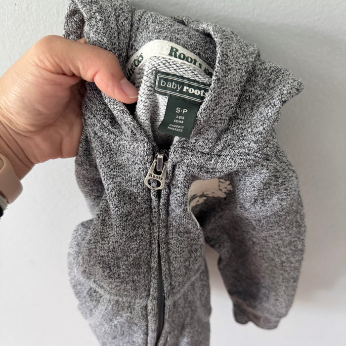 Roots / Salt and pepper zip up hoodie / 3-6M