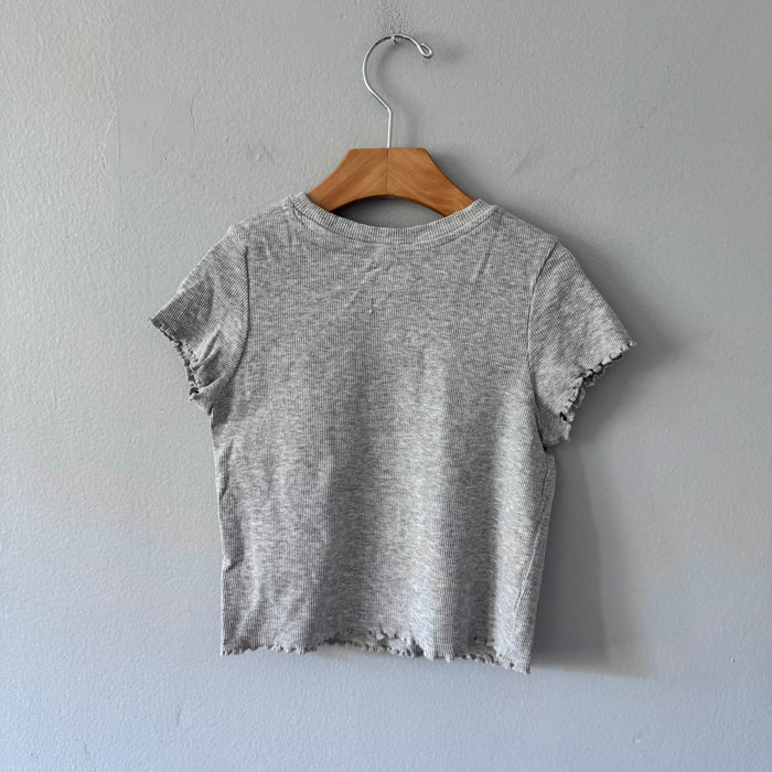Snoopy / Light grey ribbed T-shirt / 6Y