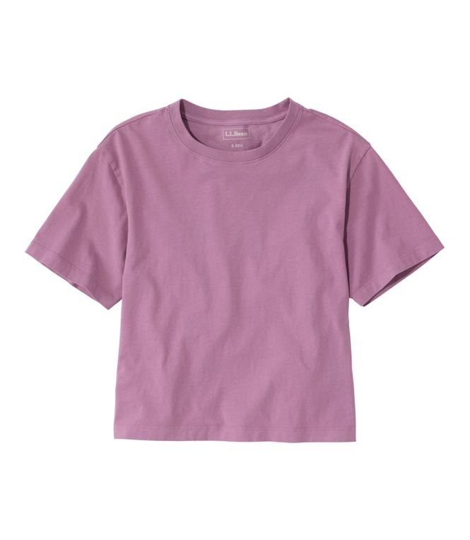Sunday Sunwashed Cropped Boxy Crewneck Tee Short Sleeve Women's Regular