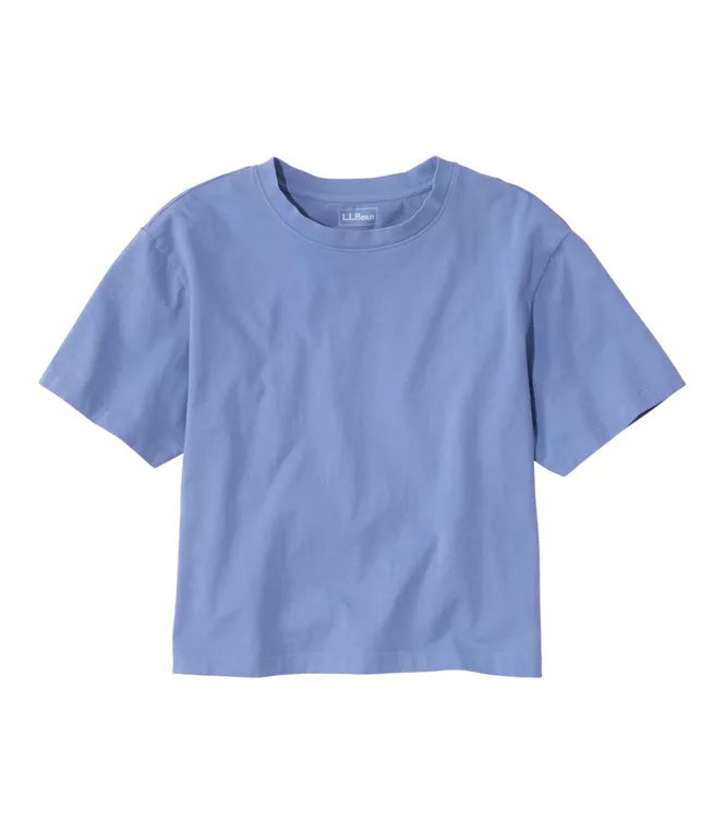 Sunwashed Cropped Boxy Crewneck Tee Short Sleeve Women's Regular