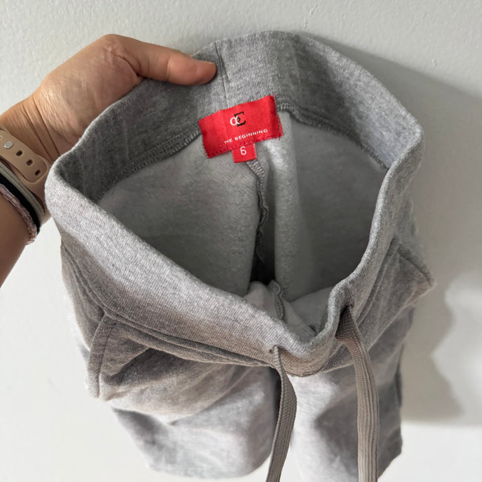 The Beginning / Light grey crew shorts / 6Y