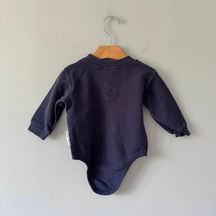 Vintage Please mum / Navy onesie / 12M
