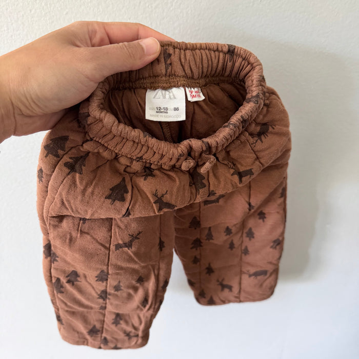 Zara / Brown padded pants / 12-18M