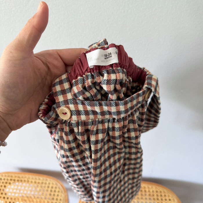 Zara / Checked skirt with shoulder strap / 18-24M