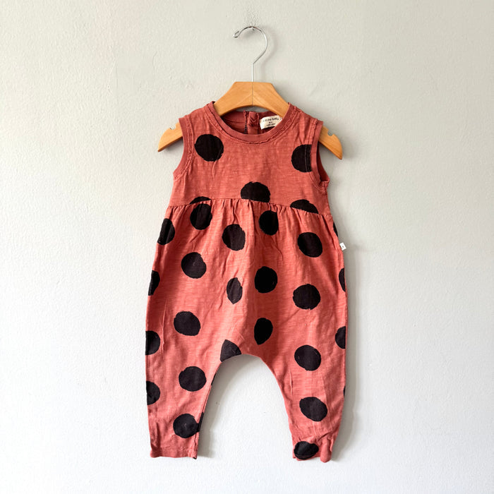 1+ in the family / Brown x dots tank romper / 12M