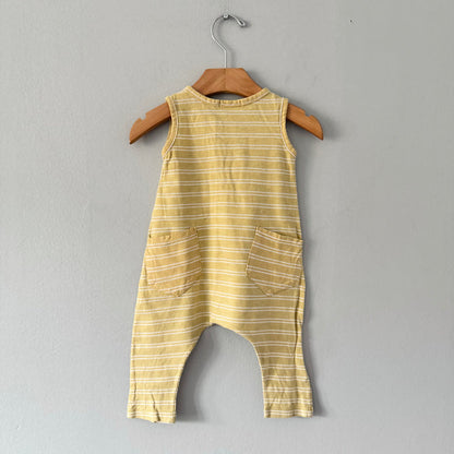 1+ in the family / Yellow stripe tank romper / 6M