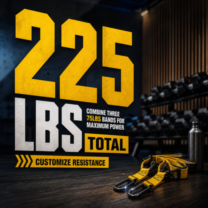 💪 225LBS Heavy Duty Cable Resistance Band Home Gym Training Set