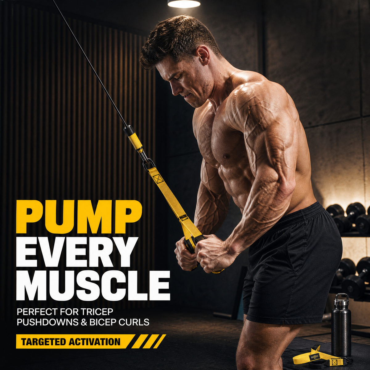 💪 225LBS Heavy Duty Cable Resistance Band Home Gym Training Set