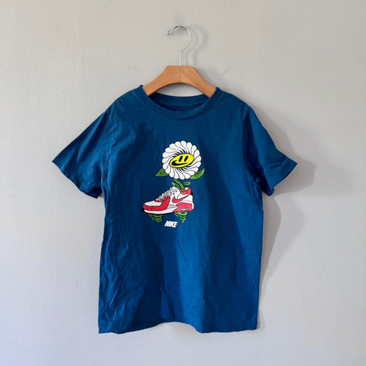 Nike / Blue x flower T-shirt / M(9-10Y)