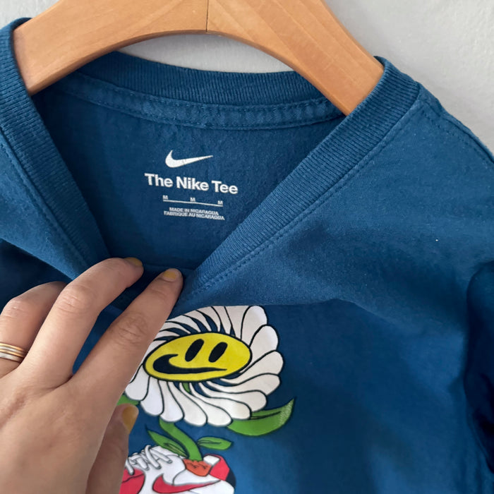 Nike / Blue x flower T-shirt / M(9-10Y)