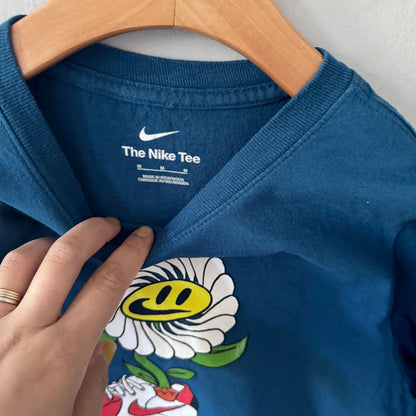 Nike / Blue x flower T-shirt / M(9-10Y)