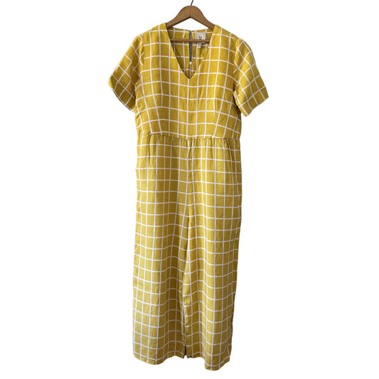 Elk / 100% linen yellow jump suit / Women US6, UK10