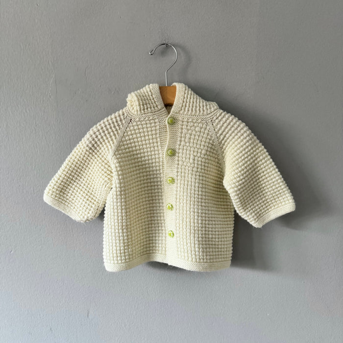 Handmade / White knit jacket / 12-18M