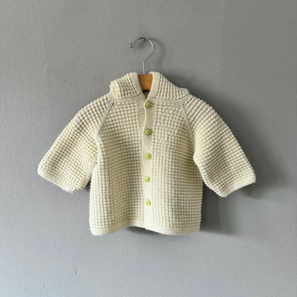 Handmade / White knit jacket / 12-18M