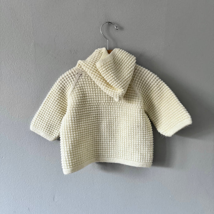 Handmade / White knit jacket / 12-18M