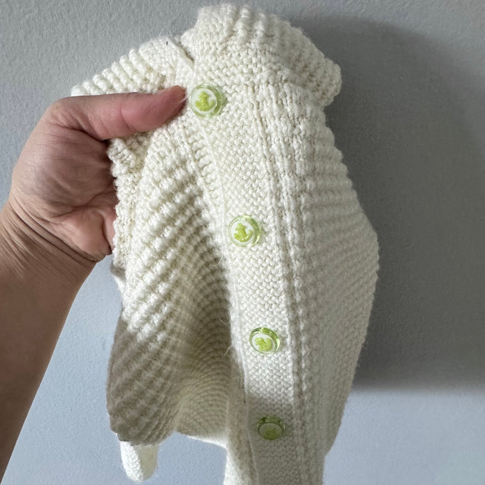Handmade / White knit jacket / 12-18M