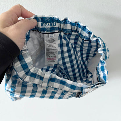 Jacadi / Blue white gingham shorts / 36M