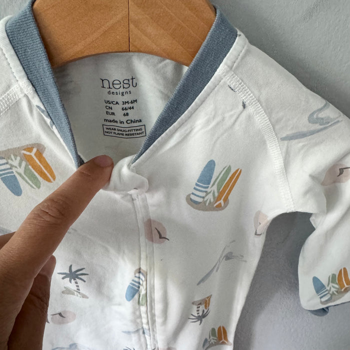 Nest / White x beach romper / 3-6M