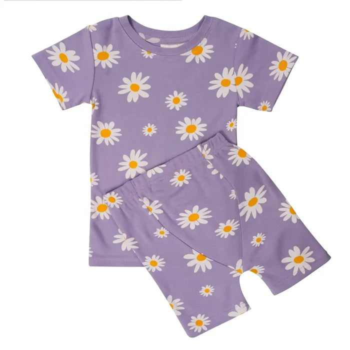 Parade Organics /  "My Jammies" Organic Kids' Pajamas - Short  7/8 Years, Big Daisies