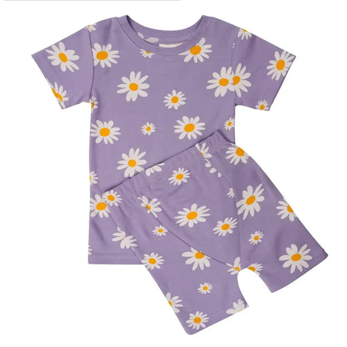 Parade Organics /  "My Jammies" Organic Kids' Pajamas - Short  7/8 Years, Big Daisies