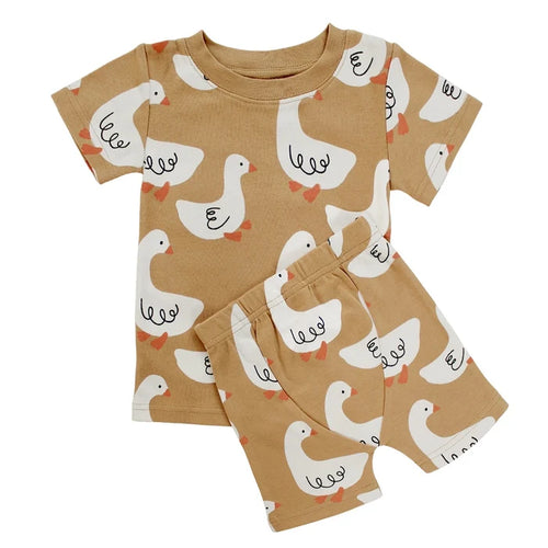 Parade Organics /  "My Jammies" Organic Kids' Pajamas - Short  7/8 Years, Goose