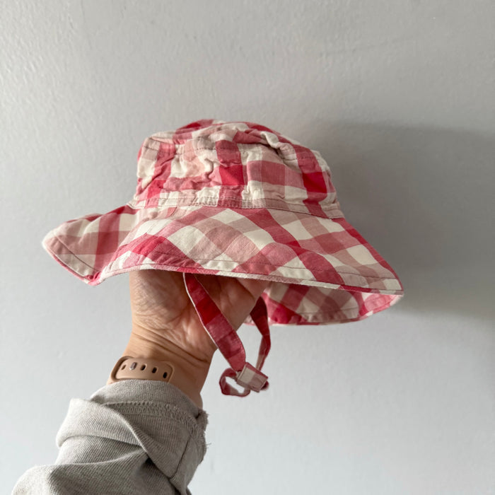 Pehr / Red white gingham hat / 0-6M