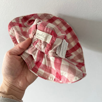 Pehr / Red white gingham hat / 0-6M