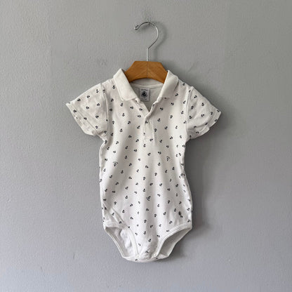 Petit bateau / White polo onesie / 36M