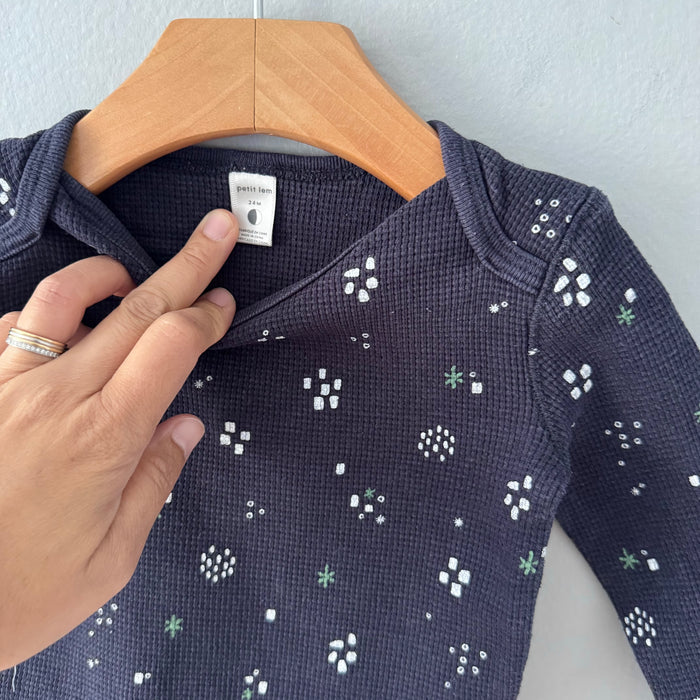 Petit lem / Black waffle pajama / 24M