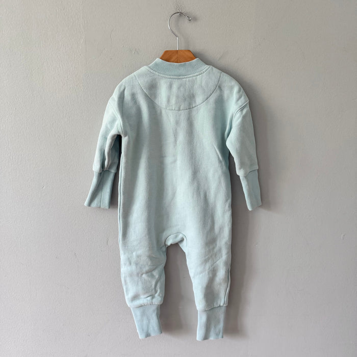 Roots / Light blue crew romper / 12-18M